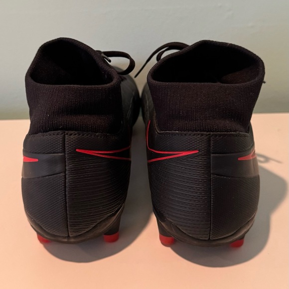 Nike Men’s Mercurial Soccer Shoes Cleats with Sock Black Red Worn Once 12 - Picture 2 of 6